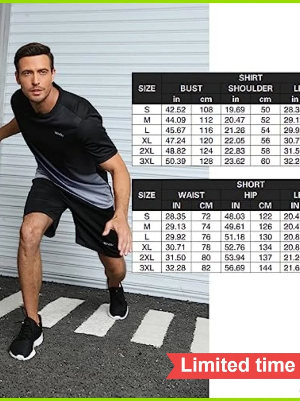 Men's 3-Piece Athletic Set - Breathable Quick-Dry Polyester Workout T-Shirt and